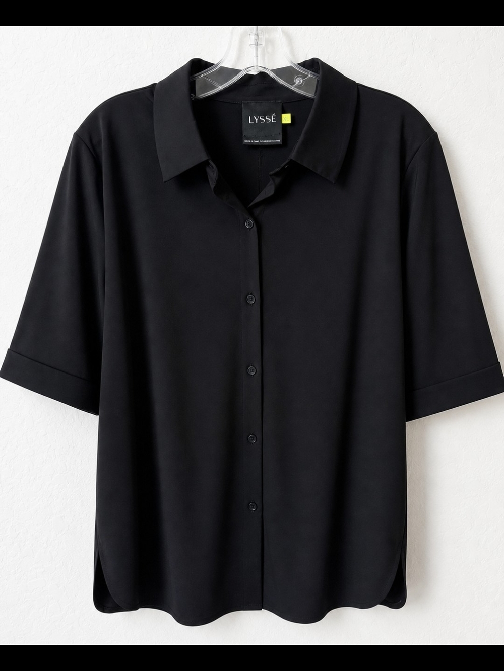 LYSSE New York Black Button-Front Shirt – XL